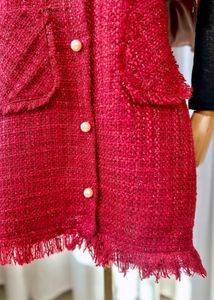 Red Tweed Pinafore Dress