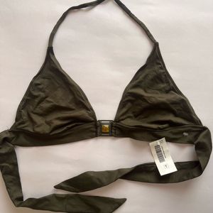 Olive Halter Bikini Top