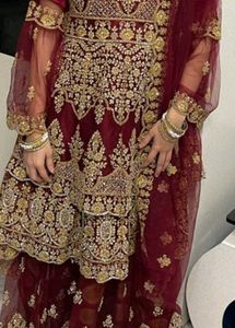 Heavy wedding pakistani  dress 3 pice