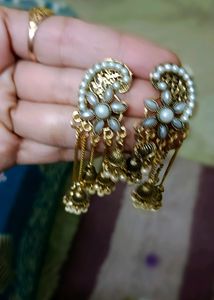 gold and silver pearl earrings