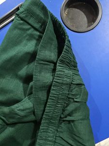 Embroidered Floral Top with plain green Trouser