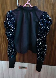 Sequin Sleeve Top