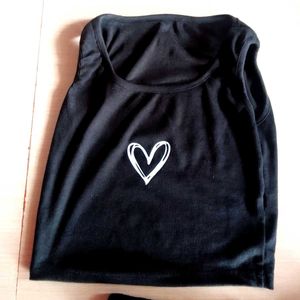 Black Heart Tank &amp; Shorts Set