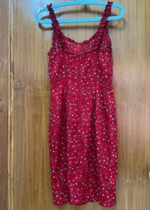 Red Floral Print Bodycon Dress