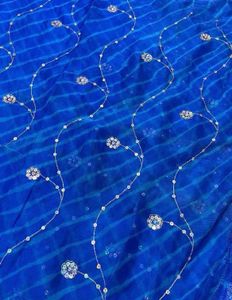 Blue Lehariya Saree