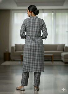 Checkered Kurta Pant Set