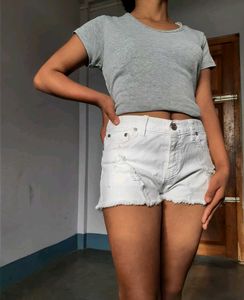 White Hipster Shorts