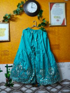 Teal Embroidered Gharara Set