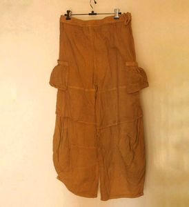 Women Brown Gauze Boho Pants