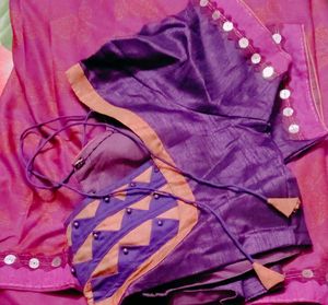 New Elegant Ruffel saree with stitched patch work