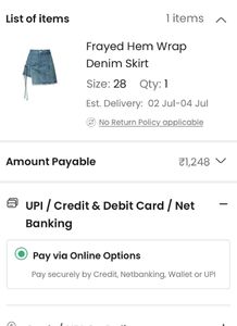 Newme Frayed Hem Wrap Demin Skirt