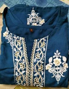 BLUE EMBROIDERY KURTA SET WITH DUPATTA