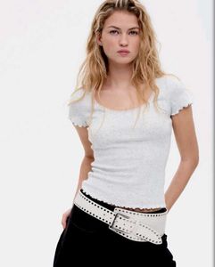Gray Ruffle Tee