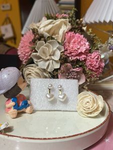 Heart Pearl Drop Earrings