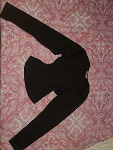 Zara Black Square Neck Top