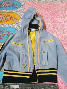 Stylish Blue Hooded Jacket