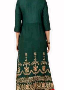 Red And Green A line Designer Kurti