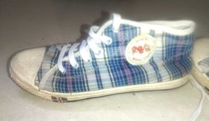 Plaid High-Top Sneakers