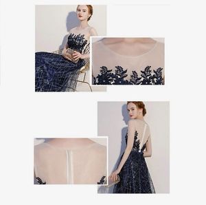 Navy Blue Banquet Evening Dress