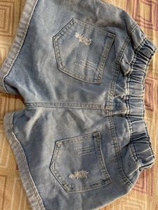 Ripped Denim Shorts
