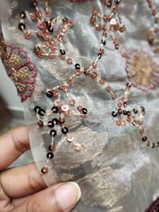 Elegant Embroidered Saree(GEORGETTE+ TISSUE)