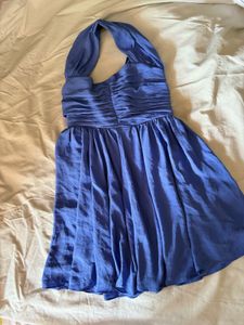 Blue Halter Mini Dress