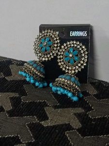 Turquoise Jhumka Earrings