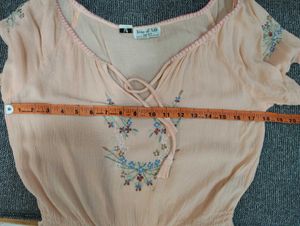 Embroidery Cinched Top