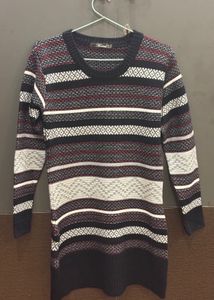 Striped Knit Sweater Dress