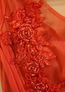 Coral Embellished Dress