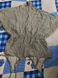 Patterned Drawstring Jumpsuit