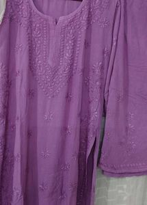 Lavender lucknowi Kurta Set