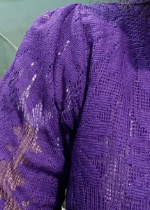 Purple Floral Net Shrug For Women💜