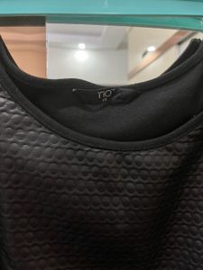 Rio Black Fitted Leather Effect Top