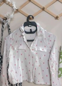 Cute White Patterned Shirt