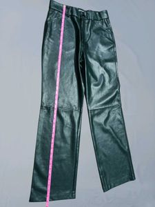 Green Faux Leather Pants Free Size for 30 32 34