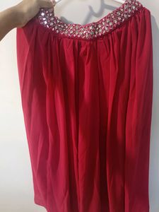 Hot pink dress 3 piece top bottom and shrug