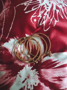 Gold Beaded Bangle Set Of 4