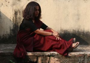 A Deep Red Cotton Saree