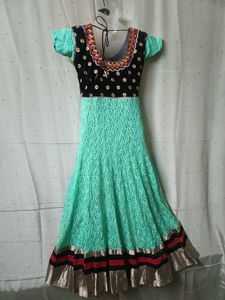Size 38 Bust. Velvet Embroidery Long Frock
