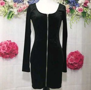 H&amp;M Front Zipper Velvet Bodycon