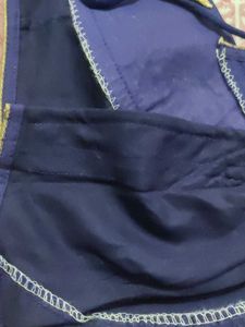 Navy Blue &amp; Gold Saree