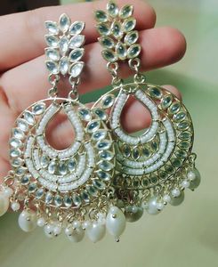 Pearl Drop Chandbali Earrings
