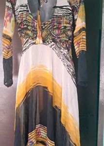Abstract Print Anarkali Kurta