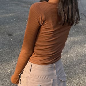Brown U Neck Top ❤️‍🔥
