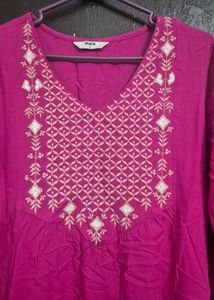 Pink Embroidered Kurta