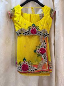 Yellow Heavy work Saree