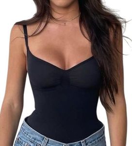 COMBO- black primark bodysuit, blue denim shorts