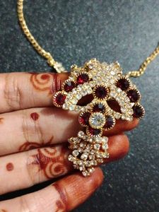 Elegant Red &amp; Golden Necklace