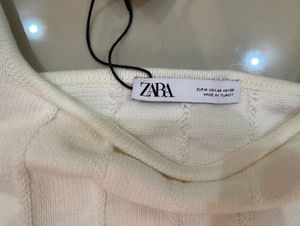 Zara White Puff Sleeve Top